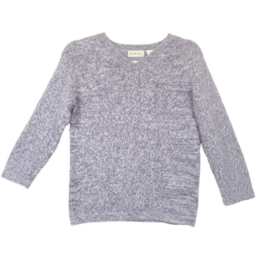 White Stag Sweater Women S Angora Lambswool Blend Space‎ Dye Purple White V Neck